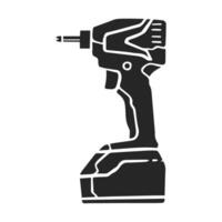 Cordless electric drill Woodworking tool vector illustration