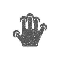 Finger gesture icon in grunge texture vector illustration