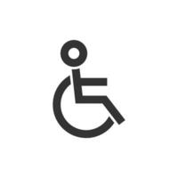 Disabled access icon in thick outline style. Black and white monochrome vector illustration.