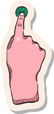 Hand drawn sticker style icon touchpad gesture