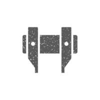 Camera lens spanner icon in grunge texture vector illustration