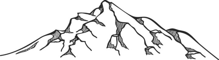 vector ilustración mano dibujado montañas