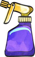 Sprayer bottle icon in watercolor style. vector