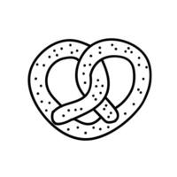 Pretzel bread icon. Hand drawn vector illustration.