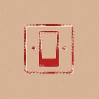 Electrical switch halftone style icon with grunge background vector illustration