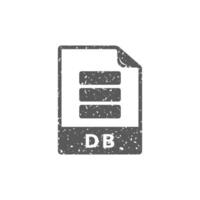 DB File format icon in grunge texture vector illustration
