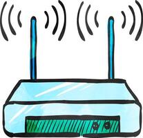 Router icon in watercolor style. vector