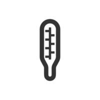 Thermometer icon in thick outline style. Black and white monochrome vector illustration.