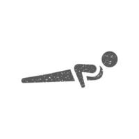 Push up icon in grunge texture vector illustration