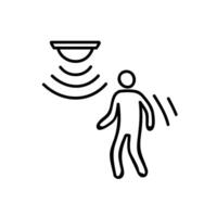 Motion sensor icon. Hand drawn vector illustration. Editable line stroke.