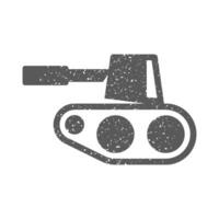 tanque icono en grunge textura vector ilustración