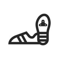 Cycling shoe icon in thick outline style. Black and white monochrome vector illustration.