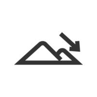 Elevation icon in thick outline style. Black and white monochrome vector illustration.