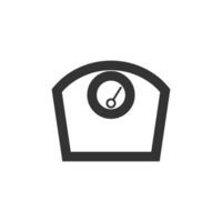 Fishing scale icon in thick outline style. Black and white monochrome vector illustration.