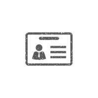 ID Card icon in grunge texture vector illustration