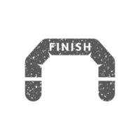 Finish line icon in grunge texture vector illustration