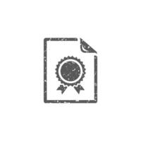 Contract document icon in grunge texture vector illustration