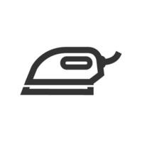 Iron icon in thick outline style. Black and white monochrome vector illustration.