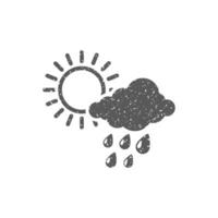 Rain cloud icon in grunge texture vector illustration