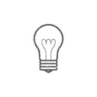 Light bulb icon in grunge texture vector illustration