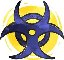 Biohazard symbol icon in color drawing. Science technology biology environment hazard danger vector