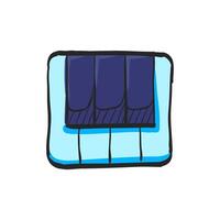 Piano keys icon in hand drawn color vector illustration