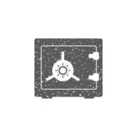 Safe box icon in grunge texture vector illustration