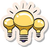 Hand drawn sticker style icon Spiral Lightbulb vector