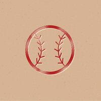 Baseball halftone style icon with grunge background vector illustration