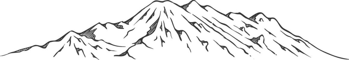 vector ilustración mano dibujado montañas