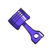 Piston icon in hand drawn color vector illustration