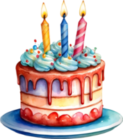 AI generated birthday cake with candles on top of it png