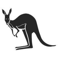 Hand drawn icon standing kangaroo. Vector illustration.