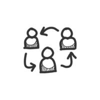 Succession concept icon in hand drawn doodle vector