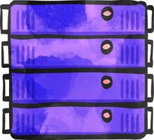 Server rack icon in watercolor style. vector