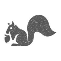 Squirrel icon in grunge texture vector illustration