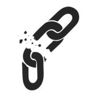 Hand drawn broken chain vector illustration