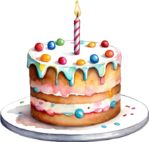 AI generated birthday cake with candles on top of it png