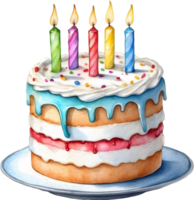 AI generated birthday cake with candles on top of it png