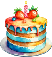 ai gegenereerd verjaardag taart met kaarsen Aan top van het png