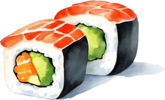 ai generado Sushi png, transparente antecedentes png