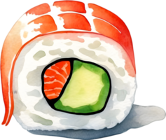 AI generated sushi png, transparent background png