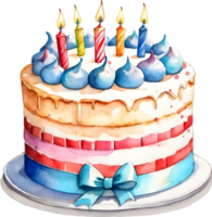 AI generated birthday cake with candles on it png