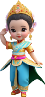 AI generated cartoon children dressed in indian costumes png