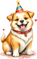 ai generado contento cumpleaños perro clipart png