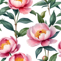 AI generated watercolor peonies on transparent background png