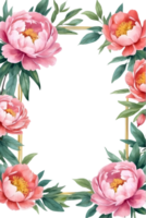 AI generated watercolor peonies on transparent background png