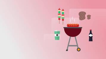 een barbecue rooster met divers items Aan het video