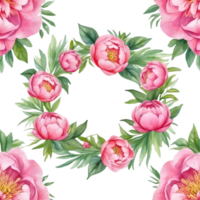 AI generated watercolor peonies on transparent background png