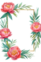 ai genererad vattenfärg pion blomma illustration, transparent bakgrund png